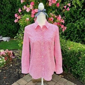 Gap•S•Fitted Boyfriend Shirt•Pink Polka Dots•Button Down Shirting•100% Cotton🌼